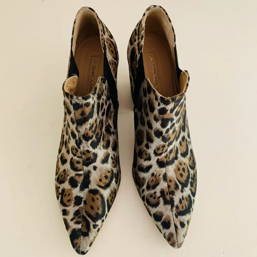 Antonio Melani Maxine Leopard Block Heel Booties